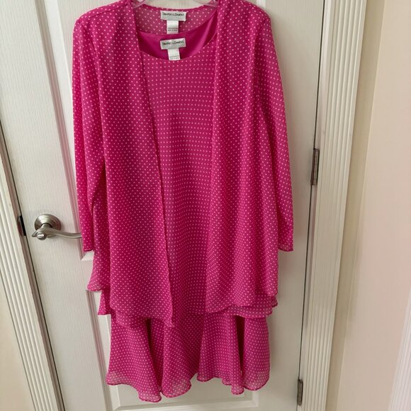 Draper's & Damon's Pink/White Dot Jacket Dress, PL - Picture 1 of 8